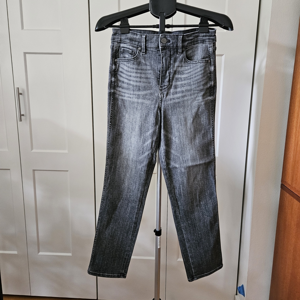 White House Black Market Distressed Charcoal/Black Jeans